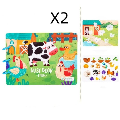 Children's Busy Book Educational Toys Repeated Paste Pi-Mart