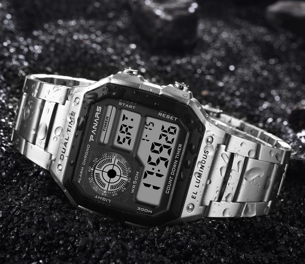 Luxury Famous Sports Business Square Retro Watch Waterproof 50M WIth Count Down Timer Digital Stopwatch Clock For Men and Woman Unisex Watch - SJB-DIAMOND ELITES