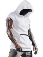 Men's Plus Size Kangaroo Pocket Hooded Tank