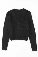 Textured Black Cardigan | Button-Front w/Pockets | Sizes S-3XL