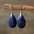 Bohemian Natural Stone Water Drop Pendant Earrings Pi-Mart