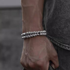999 Sterling Silver Wheat Ear Bracelet For Men's Personalized Fashion Beading Pi-Mart