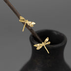 Dragonfly Stud Earrings Sterling Silver Elegance