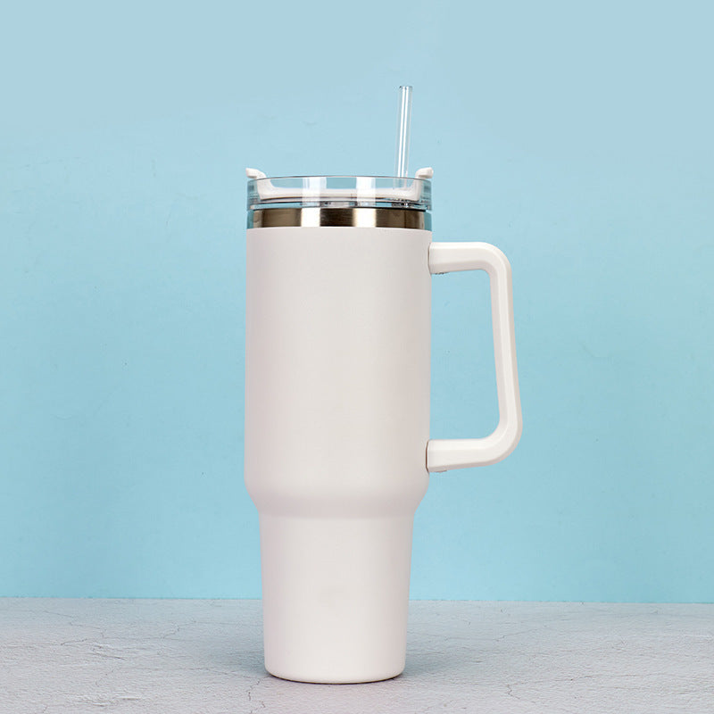 40oz Straw Coffee Insulation Cup With Handle Portable Car Stainless Steel Water Bottle LargeCapacity Travel BPA Free Thermal Mug Pi-Mart