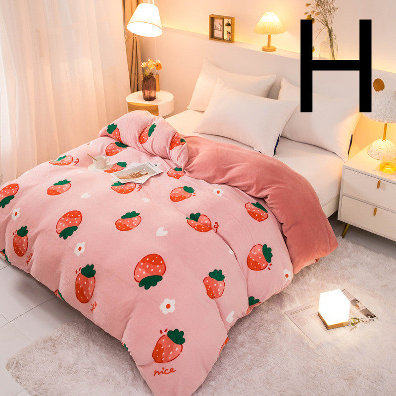 Thick Coral Fleece Double Plush Duvet Cover Pi-Mart