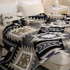 1pc Southwest Native American Flannel Polyester Throw Double-side Printed Blanket, Aztec Geometry Pattern Travel Couch Bed Blanket Plush Soft Lightweight Blanket For All Season Lootquake LLC