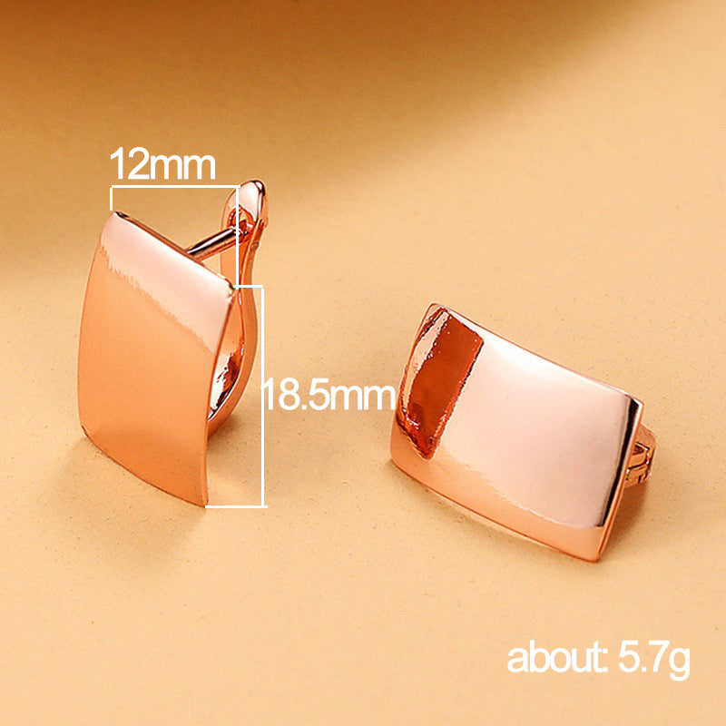 Earrings Rectangular Earrings Rose Gold Ear Clip Pi-Mart