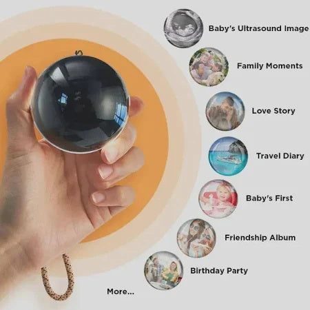 Fashionable And Personalized Electronic Ball Video Player 3D Video Crystal Ball DIY Memory Art Glass Ball Lamp Spherical Pixel Display 2.7inchs Screen 4GB Videos Player For Gift Pi-Mart