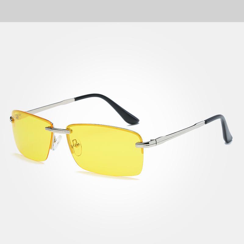 Luxury Classic Retro Rimless Sunglasses Men Polarized Gold Men's Shades Sun Glasses Luxury brands Night Driving Glasses Oculos de sol - SJB-DIAMOND ELITES