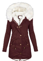 Women's cotton padded jacket with white collar Pi-Mart