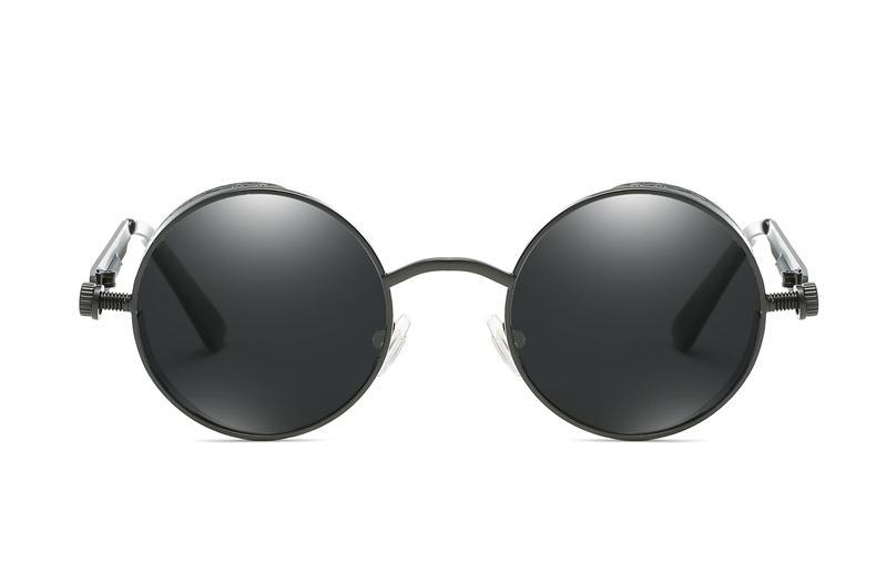 Luxury Popular Retro  Gothic Steampunk Polarized Men and  Women Brand Designer Vintage Round High Quality Metal Frame Sunglasses With UV400 Protection - SJB-DIAMOND ELITES