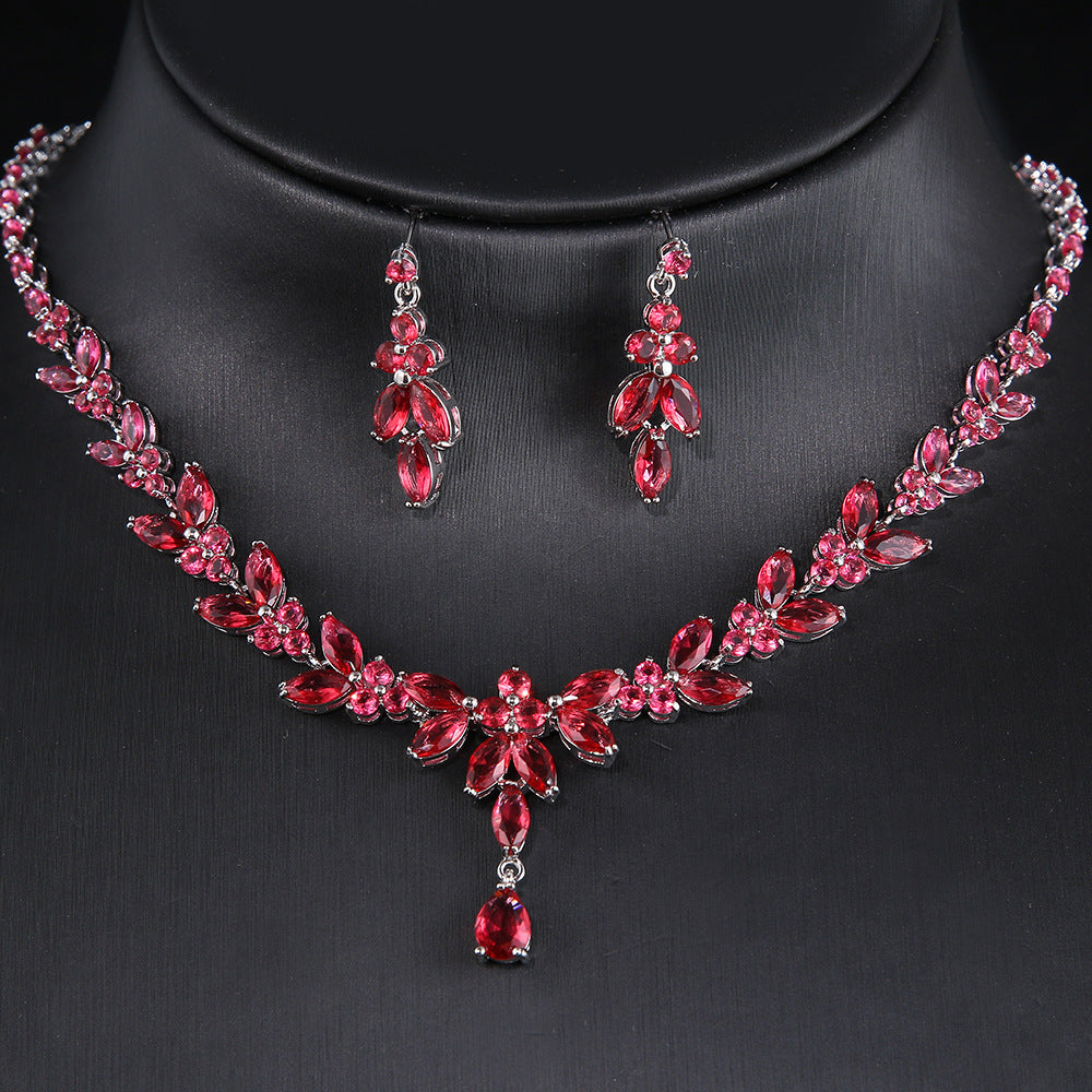 Simple White Bride Zircon Set Women Pi-Mart