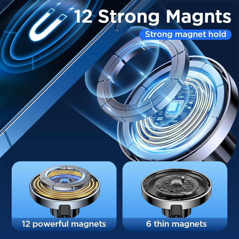 15W Qi Magnetic Car Phone Holder Wireless Charger - SJB-DIAMOND ELITES