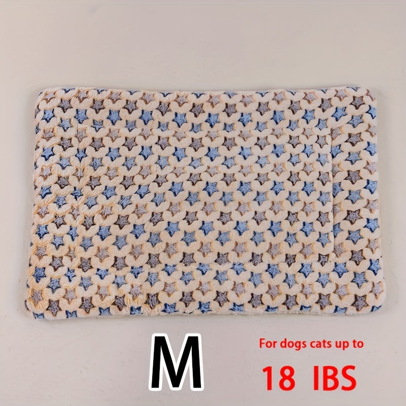 All-Season Dirt-Resistant Rectangular Pet Blanket - Comfortable Dog Paw Heart Print Pet Bed, 1pc Lootquake LLC