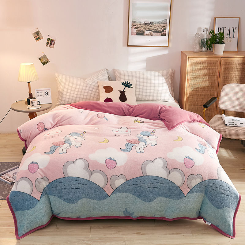 Plush Thick Snowflake Duvet Cover Single Piece Flannel Pi-Mart