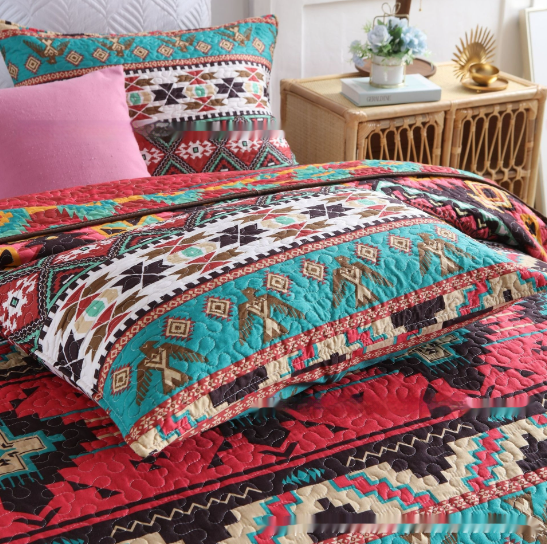 Brushed Fabric Quilted Bed Cover High Quality Polyester Cotton Three-piece Set Pi-Mart