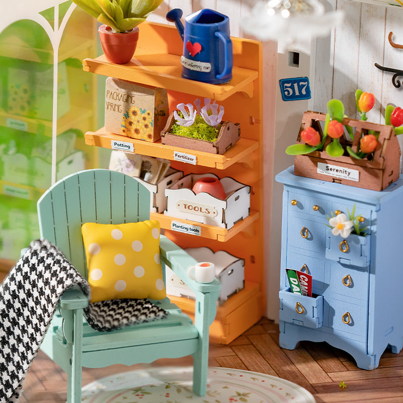 Rolife Mengyu Flower Minature House DIY Building Toys With LED Light For Gifts Pi-Mart