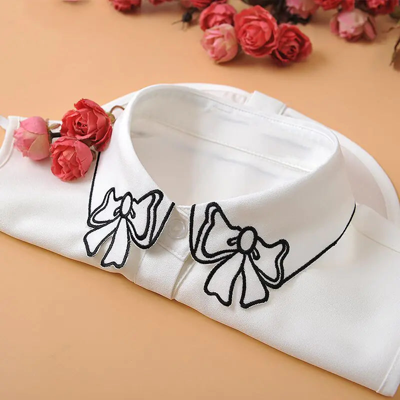 Embroidery Fake Women Collar Shirt Pi-Mart