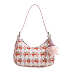 Small versatile underarm bag, cute cherry pattern shoulder bag, top handle bag, crescent bag  hobo - SJB-DIAMOND ELITES