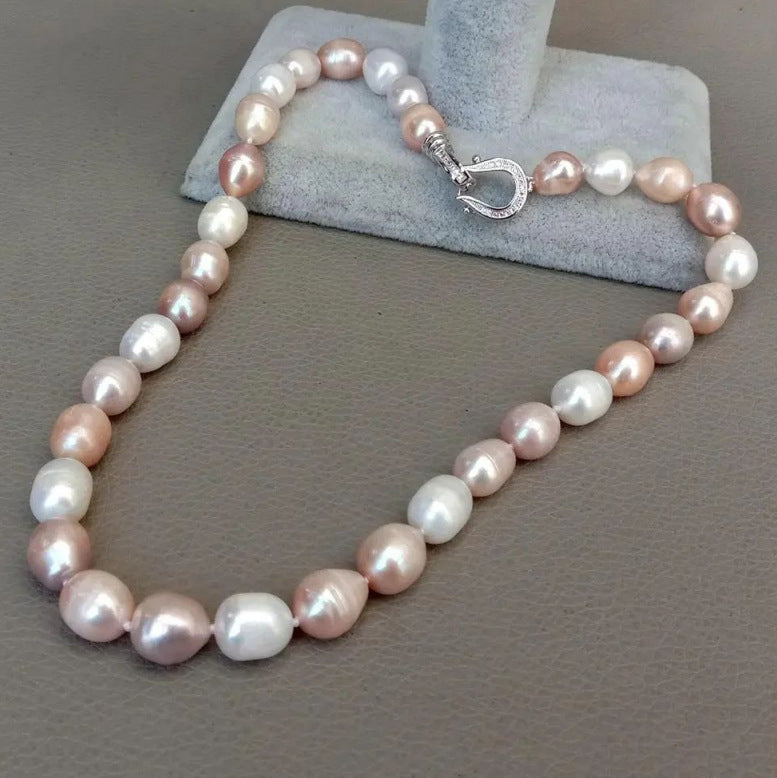 Natural Freshwater Thread Pearl Irregular Shaped Necklace Pi-Mart