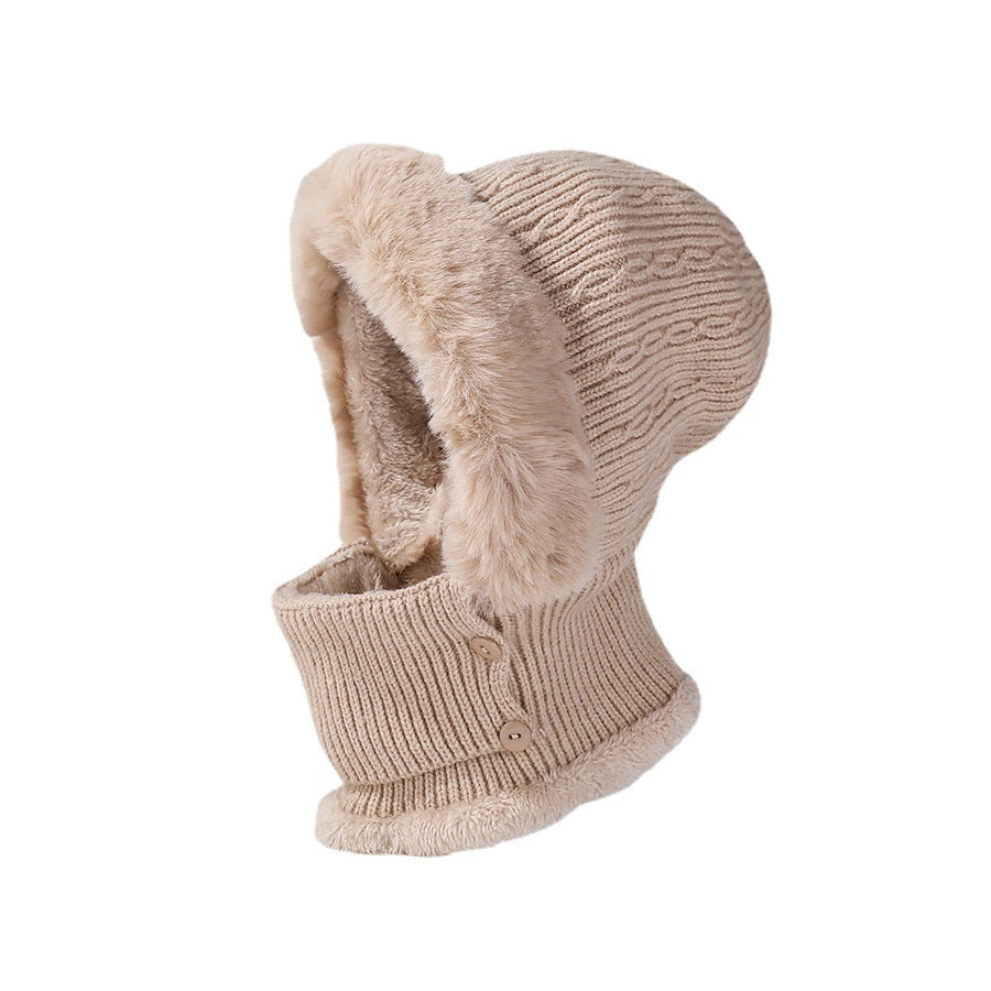 Women's Multi-functional Hat Scarf One-piece Suit Outdoor Windproof Cold-resistant Hat Pi-Mart