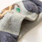 5 Pairs Of Boy's Trendy Dinosaur Pattern No Show Socks, Comfy Breathable Casual Soft Socks For Kid's Outdoor Activities Lootquake LLC