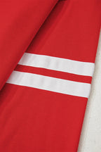 Fiery Red GAME DAY Striped Drop Shoulder Oversized Sweatshirt