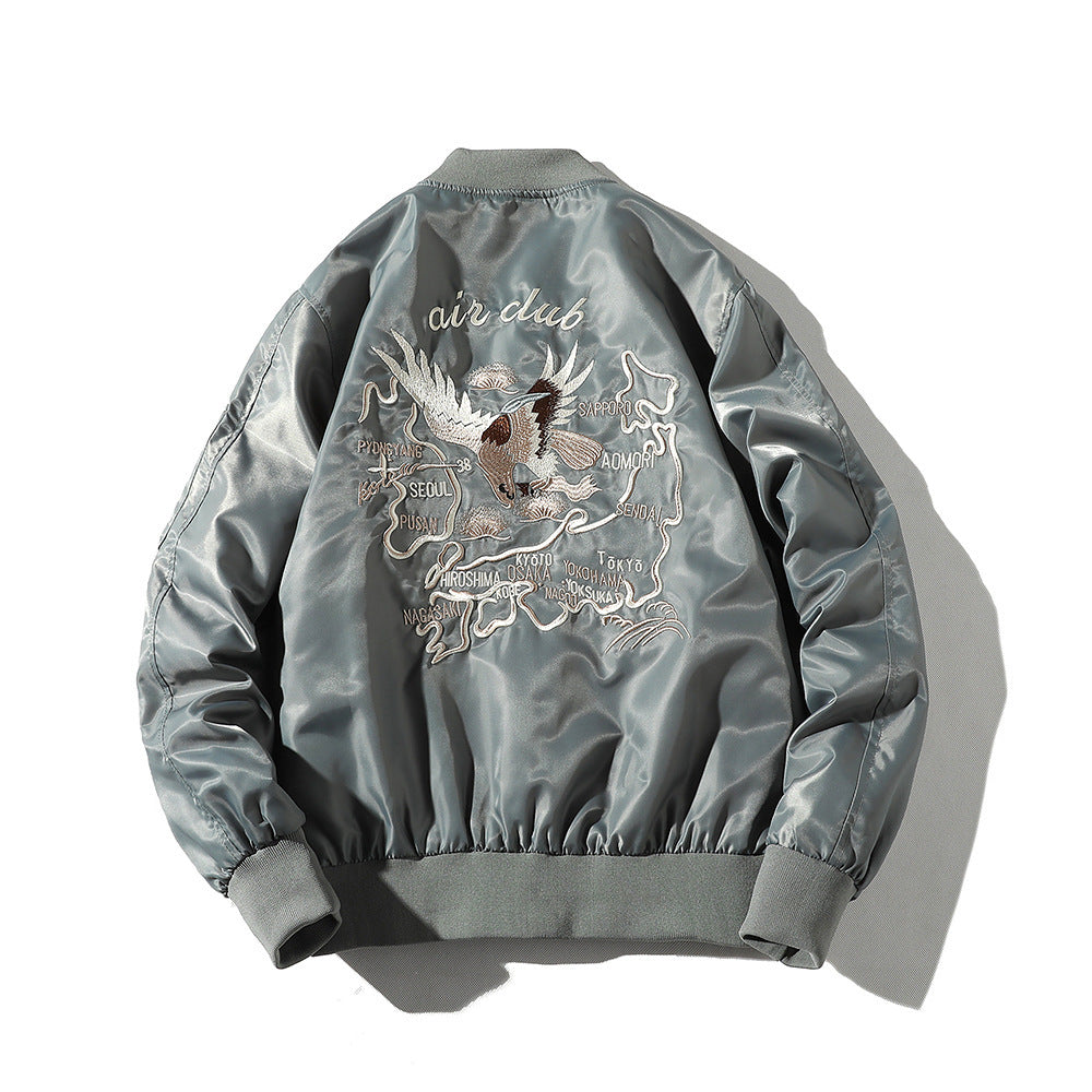 Bomber Jacket Men's Embroidered Baseball Uniform Pi-Mart