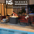 Grey Aluminum Outdoor Patio Set With Fire Pit Table Lootquake LLC