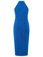 Slit Ruched Mock Neck Sleeveless Dress