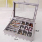Flannel dustproof jewelry box with lid, ring earrings, earrings, necklace storage box, anti-oxidation jewelry storage box - SJB-DIAMOND ELITES