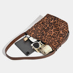 Suede vintage leopard print bucket bag, versatile shoulder crossbody women tote bag, hobo shoulder bag for women - SJB-DIAMOND ELITES