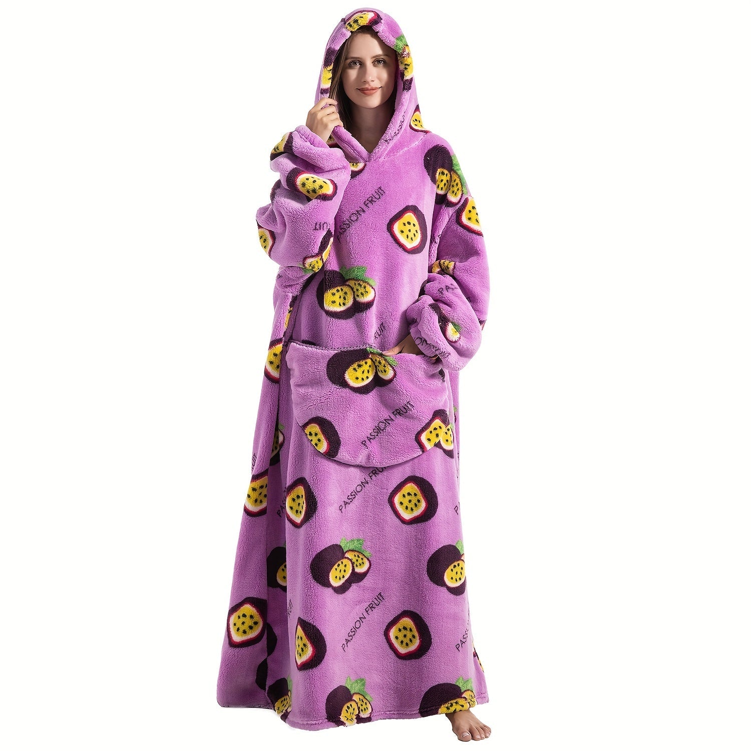 1pc Extra Long Wearable Blanket Hoodie With Sleeves - Ultra Soft, Super Warm, and Cozy Fleece Oversized Hoodie Blanket with Giant Pocket for Snuggling Up - Perfect Gift for Women, Men, and Mom Lootquake LLC