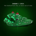 Halloween And Christmas Shoes Ins Luminous Shark Slippers Couple Men Women House Shoes Non-slip Bathroom Slippers Home Pi-Mart