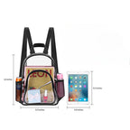 PVC transparent backpack, school bag for boys and girls, outdoor portable large capacity fashion clear backpack, transparent bag for stadium, transparent purse for concerts - SJB-DIAMOND ELITES