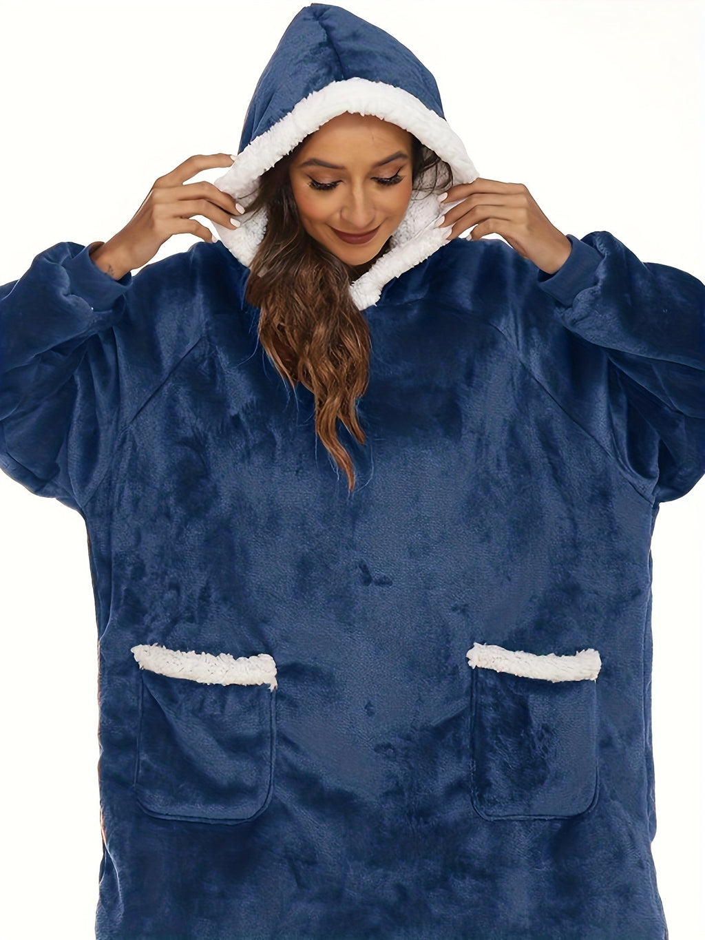 Cozy Plus Size Sherpa Fleece Robe - Ultra-Warm, Extra Long, Oversized Wearable Blanket with Pockets for Ultimate Relaxation - Soft, Thickened, and Plush for Women's Casual Loungewear Lootquake LLC