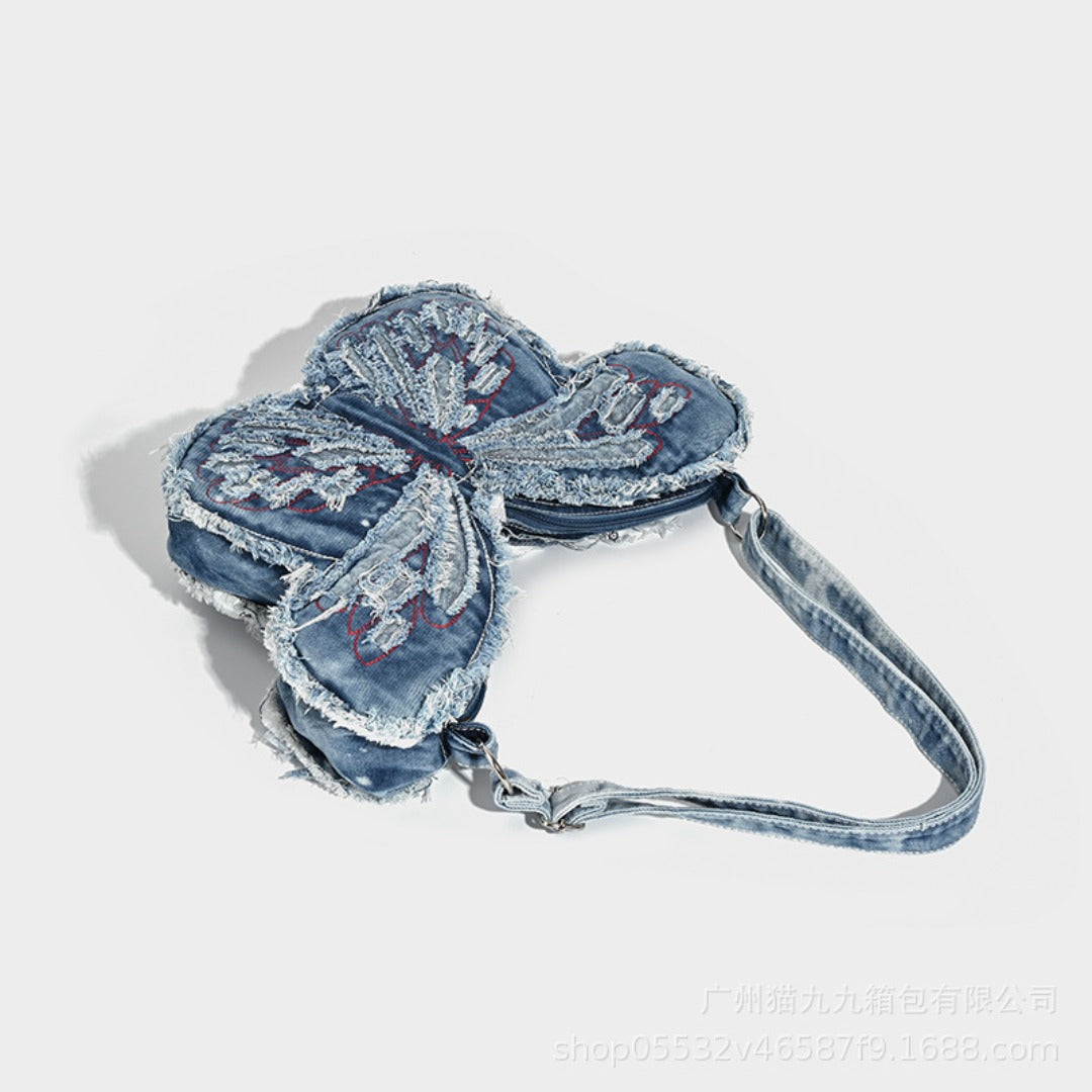 Design washed denim bag, butterfly shaped bag, punk denim bag, shoulder bag, backpack purse for women - SJB-DIAMOND ELITES