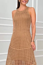 Long Sleeveless Cutout Maxi Dress Chic & Flowy Summer Style Comfortable Dress For Summer Stevvex