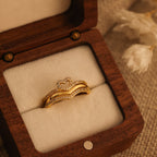 Jewelry Shining Love Wish Bone Stacking Ring Pi-Mart