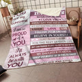 1pc To My Daughter Blanket Creative Text Letter For Daughter Soft Blanket Flannel Blanket For Couch Sofa Office Bed Camping Travel, Multi-purpose Gift Blanket For All Season Lootquake LLC