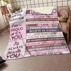 1pc To My Daughter Blanket Creative Text Letter For Daughter Soft Blanket Flannel Blanket For Couch Sofa Office Bed Camping Travel, Multi-purpose Gift Blanket For All Season Lootquake LLC