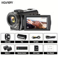 Nicamery 16x Efficient Zoom - 1080P HD Camera with Beauty Anti-Shake, External Microphone Support - Full HD 2400 Pixel Webcam Digital Camera with Remote Control, Lens Hood, 1000mah Batteries 2pcs, Ultra Long Life, 32G TF Card Lootquake LLC
