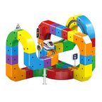 Electric Train Track Building Blocks - Assembled Cube Track Toy Set for Kids Ages 4-6 (51, 81, 123 PCs) Pi-Mart