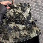 Gilt butterfly embroidered tote purse, chain beaded tote bag, Women's shoulder Crossbody bag, large capacity hobo bag
