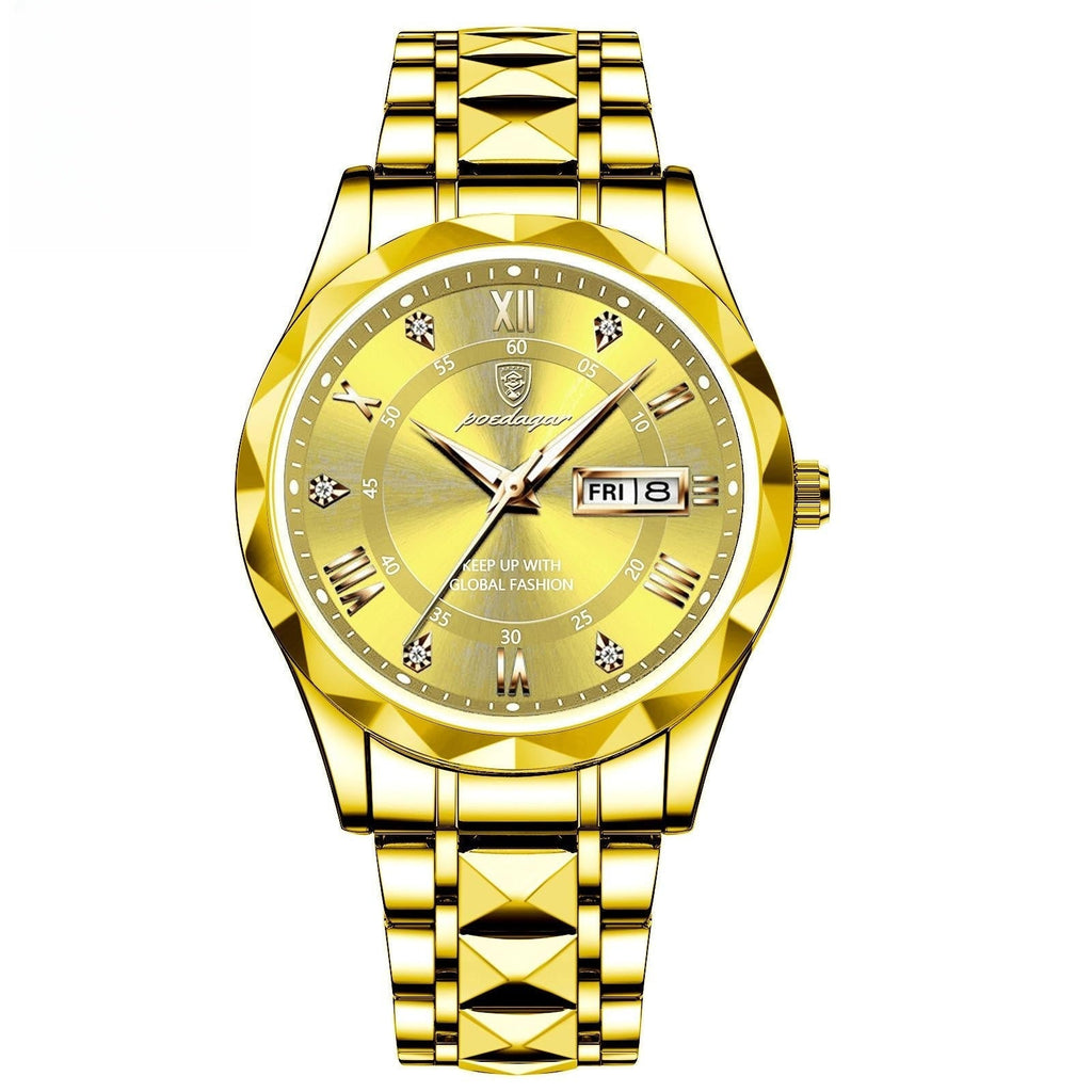 Men's Waterproof Double Calendar Luminous Quartz Watch Pi-Mart