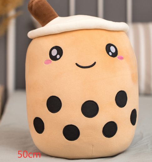 Cute Fruit Drink Plush Stuffed Soft Strawberry Milk Tea Plush Boba Tea Cup Toy Bubble Tea Pillow Cushion Kids Gift Pi-Mart