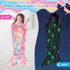 1pc Mermaid Tail Blanket - Glowing Plush Mermaid Wearable Blanket, Suitable For Teen Girls, Teens Adults All Seasons Soft Flannel Fleece Comfortable Blanket Mermaid Unicorn Sleeping Bag, Suitable For Birthday Decoration