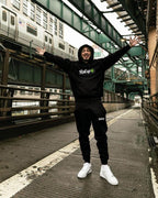 Fashion Letter Print Hooded Sweatshirt Set