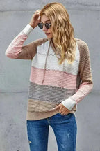 Casual Multicolor Beach Bonfire Knitted Hoodie - SJB-DIAMOND ELITES