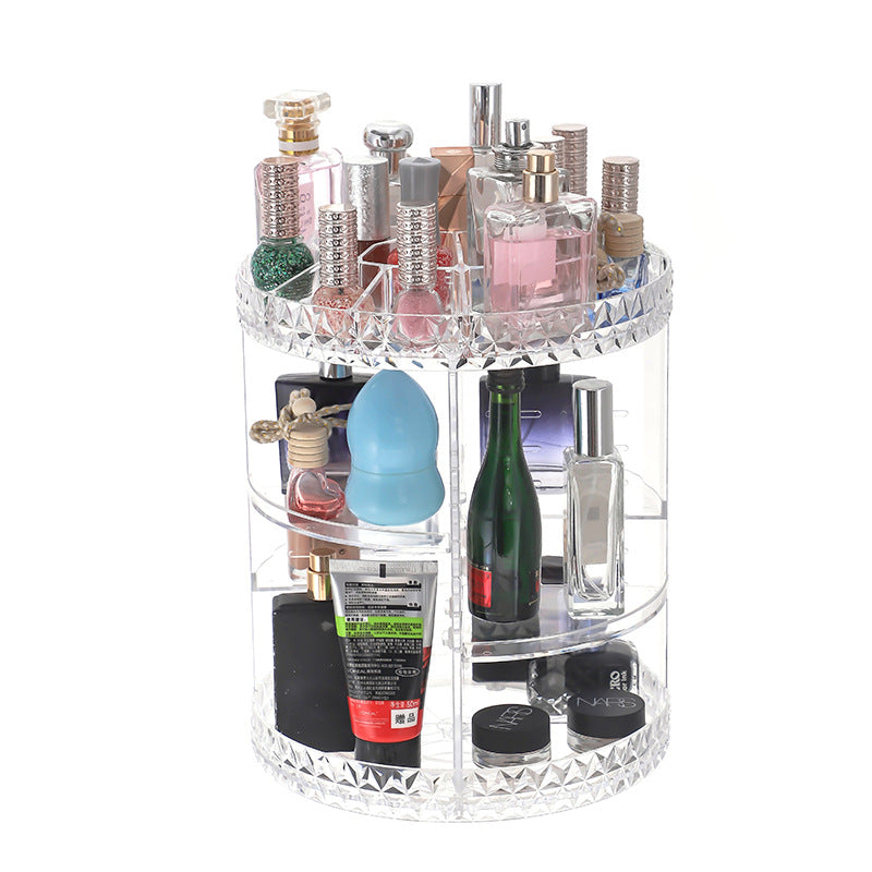 Diamond Pattern Cosmetic Storage Box 360 Rotating Storage Box Pi-Mart